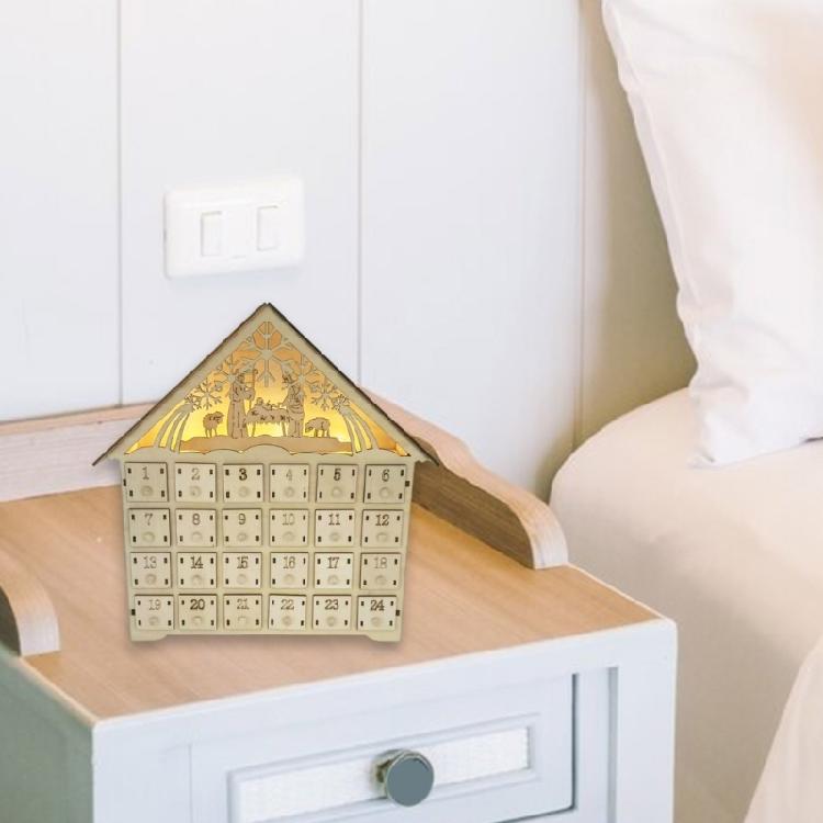 Christmas Tree and Reindeer Advents Calendar Distinctive Christmas Countdowns Calendar with LED Light and 24 Storage Box