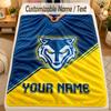 Flannel BlanketWarrington Wolves Custom Name Text Personalized Soft Warm Throw Blanket Home Decor Gift