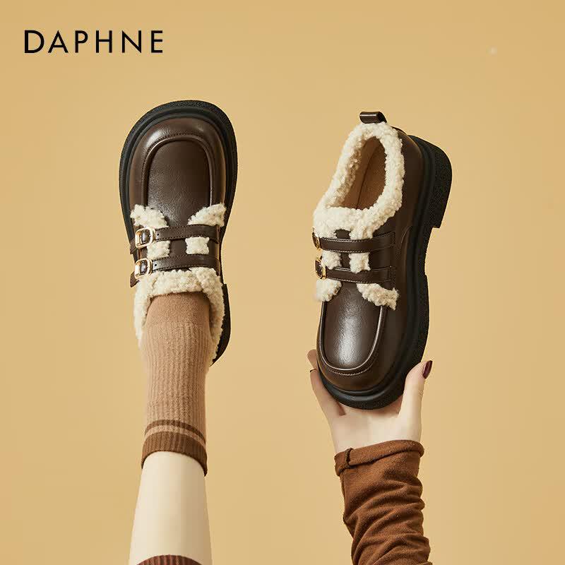 Daphne Women s Fleece-Lined Mid-Heel Loafers 40