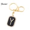 26 Alphabet Charm A-Z Rhinestone Letter Keychain, Zinc Alloy Capital Keyring, Plated for Handbags and Backpacks Decorative Key Accessory