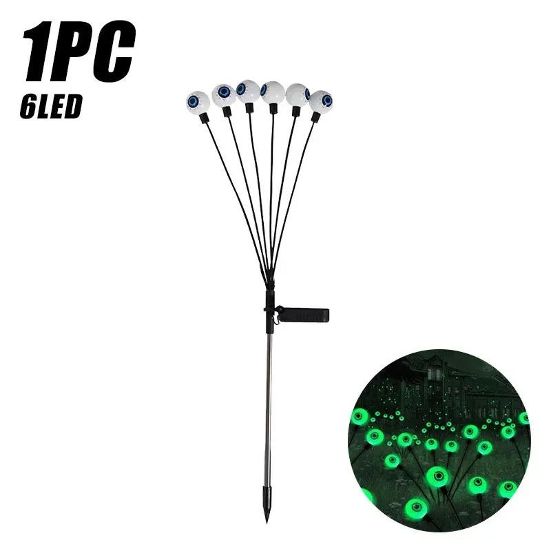 

1pc 6Leds Solar Powered Halloween Eyeball Light Waterproof for Outdoor Garden Lawn Party Path Halloween Festive Atmosphere Decor