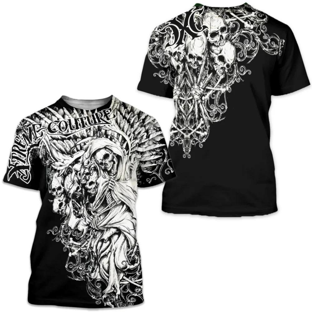 Archaic By Affliction Colisson pánské tričko Vintage 3D grafický potisk Tričko s krátkým rukávem Tričko Streetwear Oversized Oblečení Top