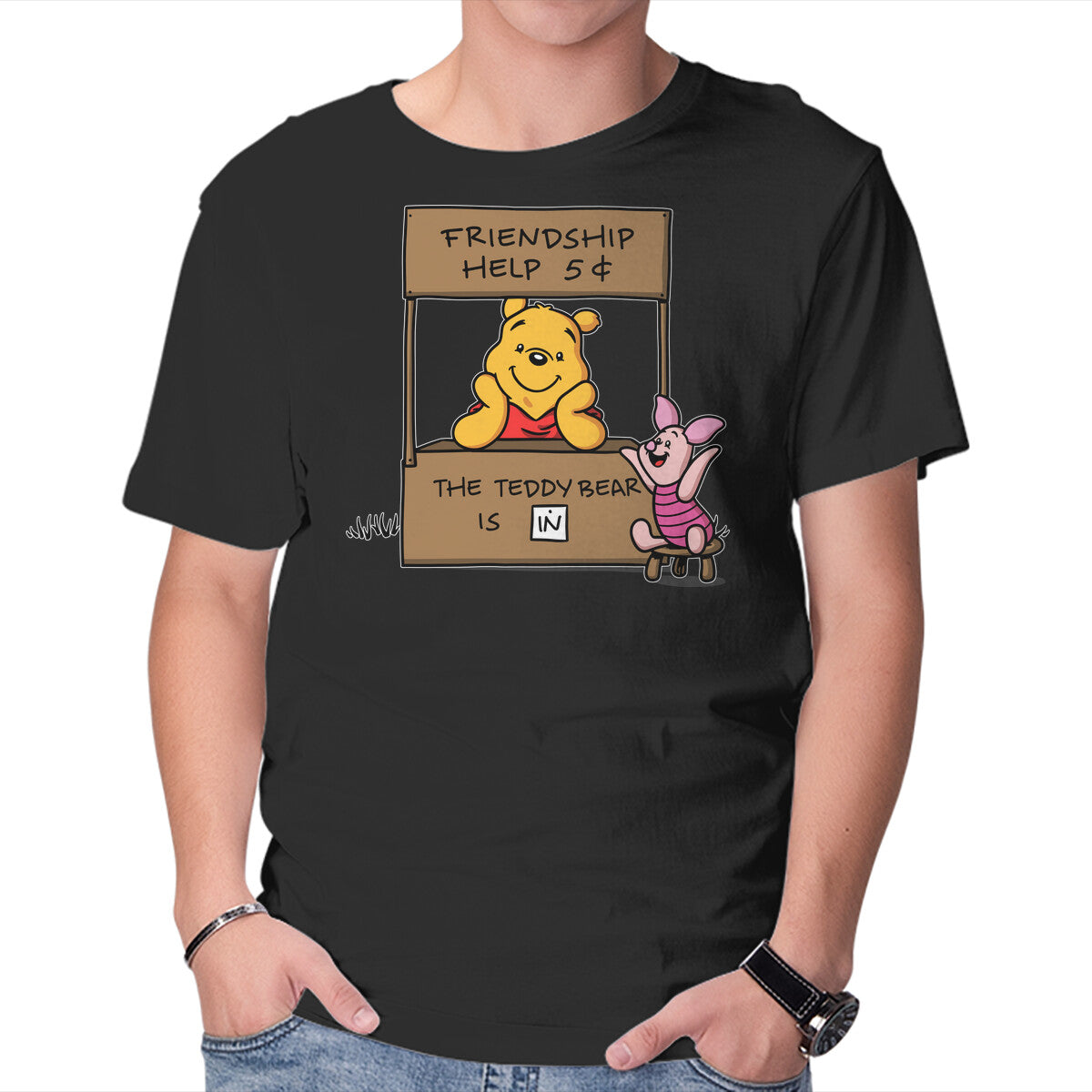 Unisex Crew Neck T-Shirt Friendship Help Graphic Short Sleeve Casual Tee XXXL