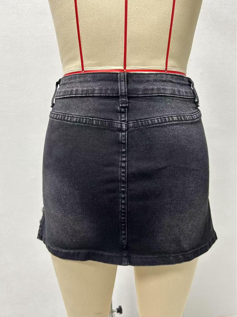 2025 Sexy Retro Denim Mini Skirt: Loose, Slimming, Stylish Women's Fashion
