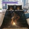Custom Name Dark Souls Bedding,Quilt Set Quilt Cover Pillowcase Home Birthday Gift(1 * duvet cover + 2 * pillowcase, without core)_xia