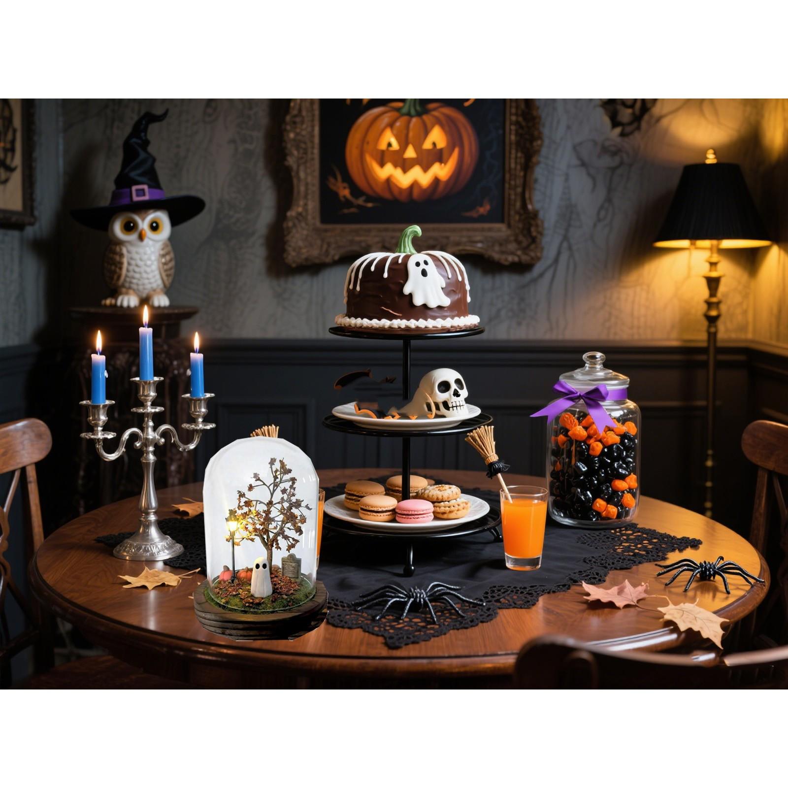 

Terrarium Handmade Halloween Spooky Pumpkin Light, Light Up In Glass Cloche-Cute With Light, Halloween Decorations Indoor , Shelf, Fireplace(Couple) One Size