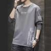 Men's Korean Style Long-Sleeve Slim Round Neck Sweater Shirt for Spring