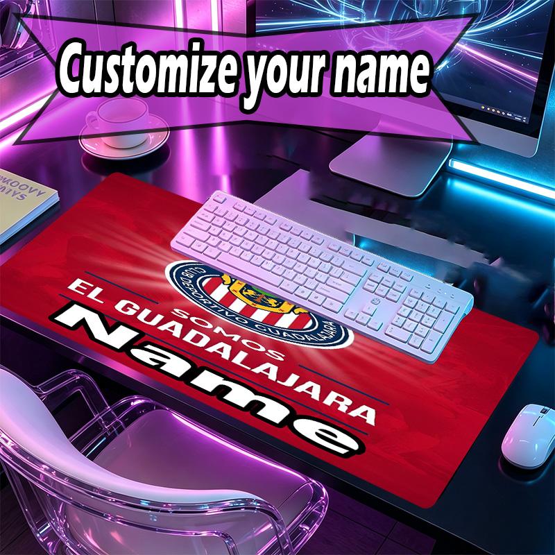 Kişiye Özel İsimli Club Deportivo Guadalajara Desenli Mouse Pad, Dizüstü Bilgisayar Masa Matı, Ev İçin Dekoratif Masa Matı Klavye Altlığı Hediye