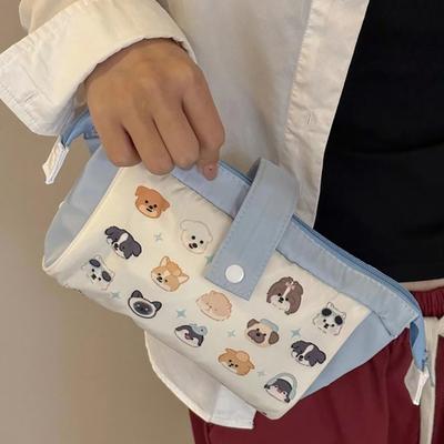 1 Piece Kawaii Puppy Series Pencil Case For Student Girl  Creative Cartoon Dog Pencil Bag High Capacity Stationery Bag