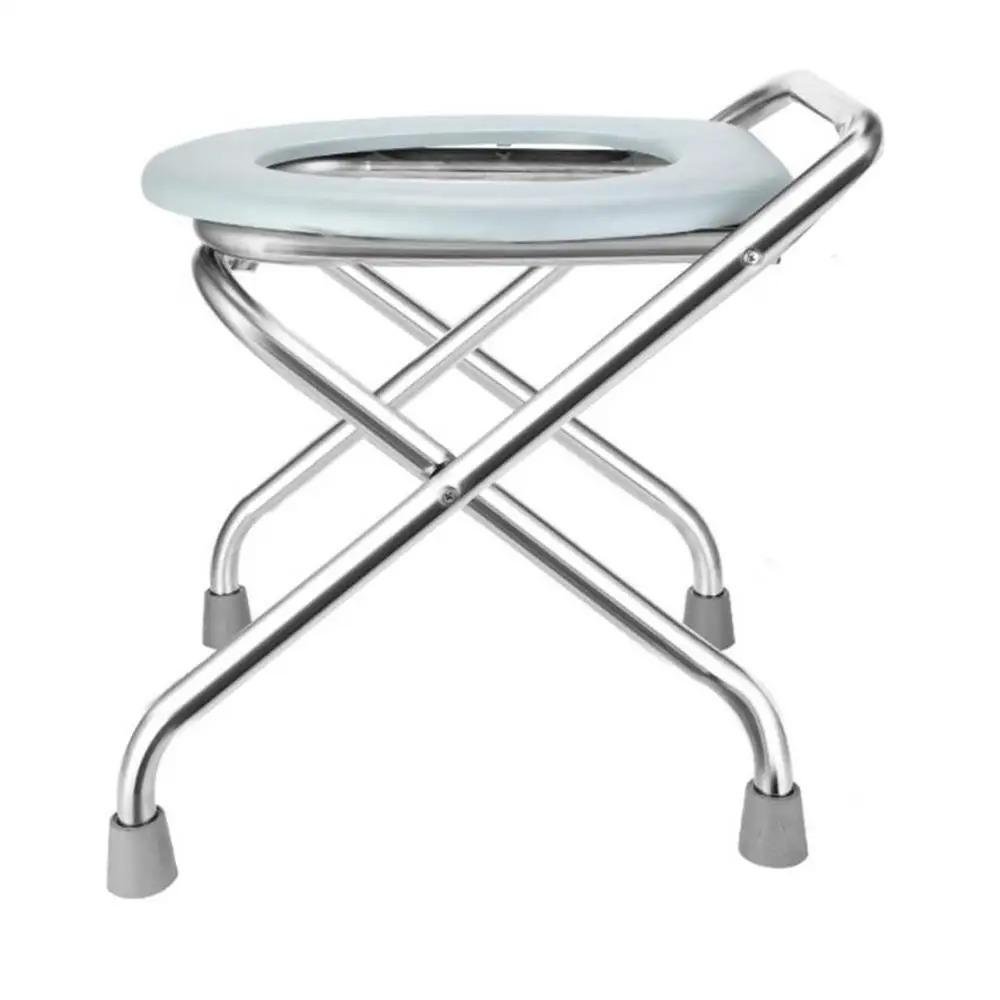 Stainless Steel Portable Toilet Seat O-Shaped Elderly Toilet  for Camping Hiking Trips