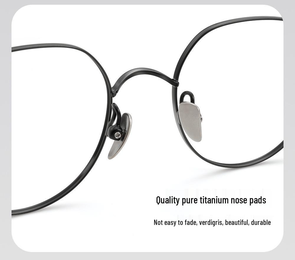 Women's Oval Pure Titanium High Prescription Glasses, Myopia, Small Ultralight Frame, Model 18070