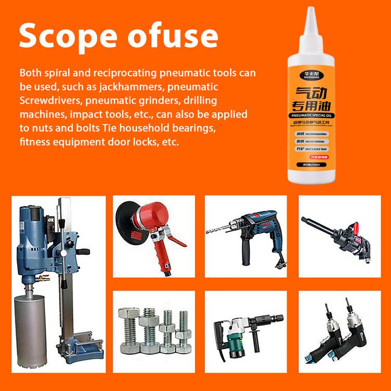 Ulei lubrifiant pentru scule Ulei pneumatic pentru unghii 3 în 1 Unsoare pneumatică Sistem de ulei Unelte Design gura sticlei pentru burghie Impact