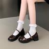 French Retro High-heeled Mary Jane Shoes for Women's 2025 Spring New College-style Jk Heightening Black British-style Single Shoes