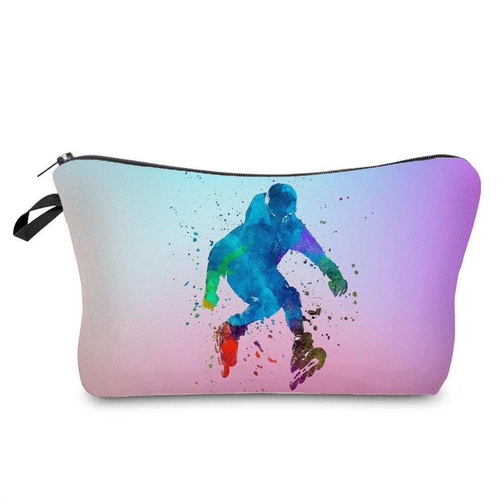 Women Gymnastics Print Cosmetic Bag Toiletries Organize Travel Storage Case KTB