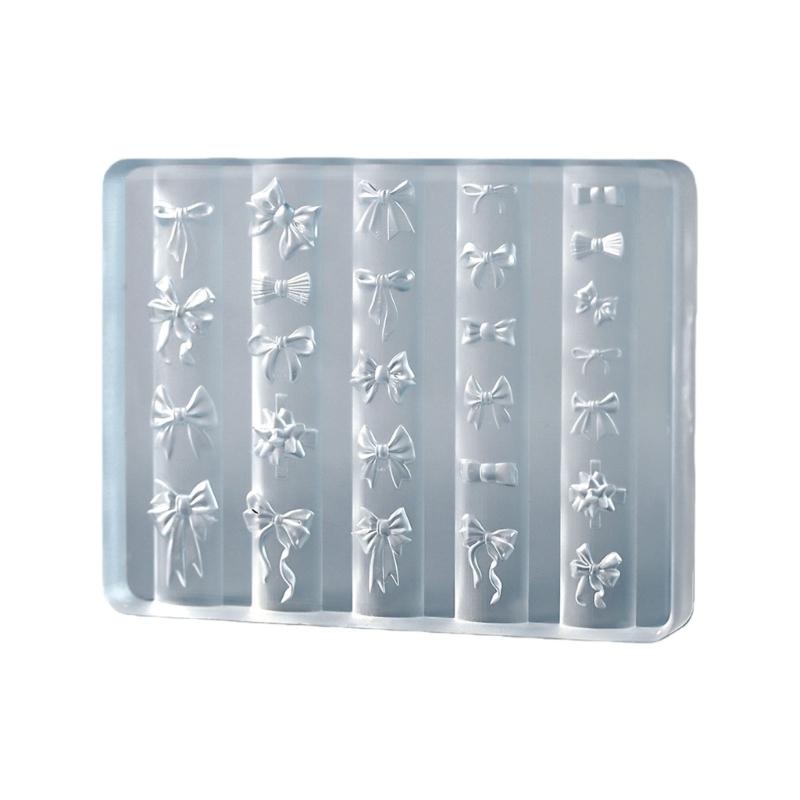 Silicone Nails Art Moulds Accessories Molds Bowknot Theme Nails Decorative Mold Silicone Texture for Various Types 1