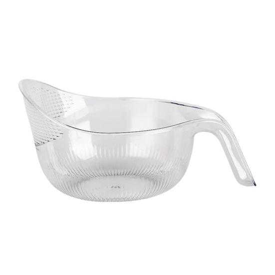 Drain Rice Basket Transparent Food-Grade Plastic Rice Vegetables Fruits Washing Basket with Ergonomic Handle Easy Lift Rice Washer
