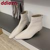 Fashion Footwear Low Heel Women Ankle Stretch Boots Female Casual Fashion Pointed Toe Modern Ladies Short Boots Pumps Shoes