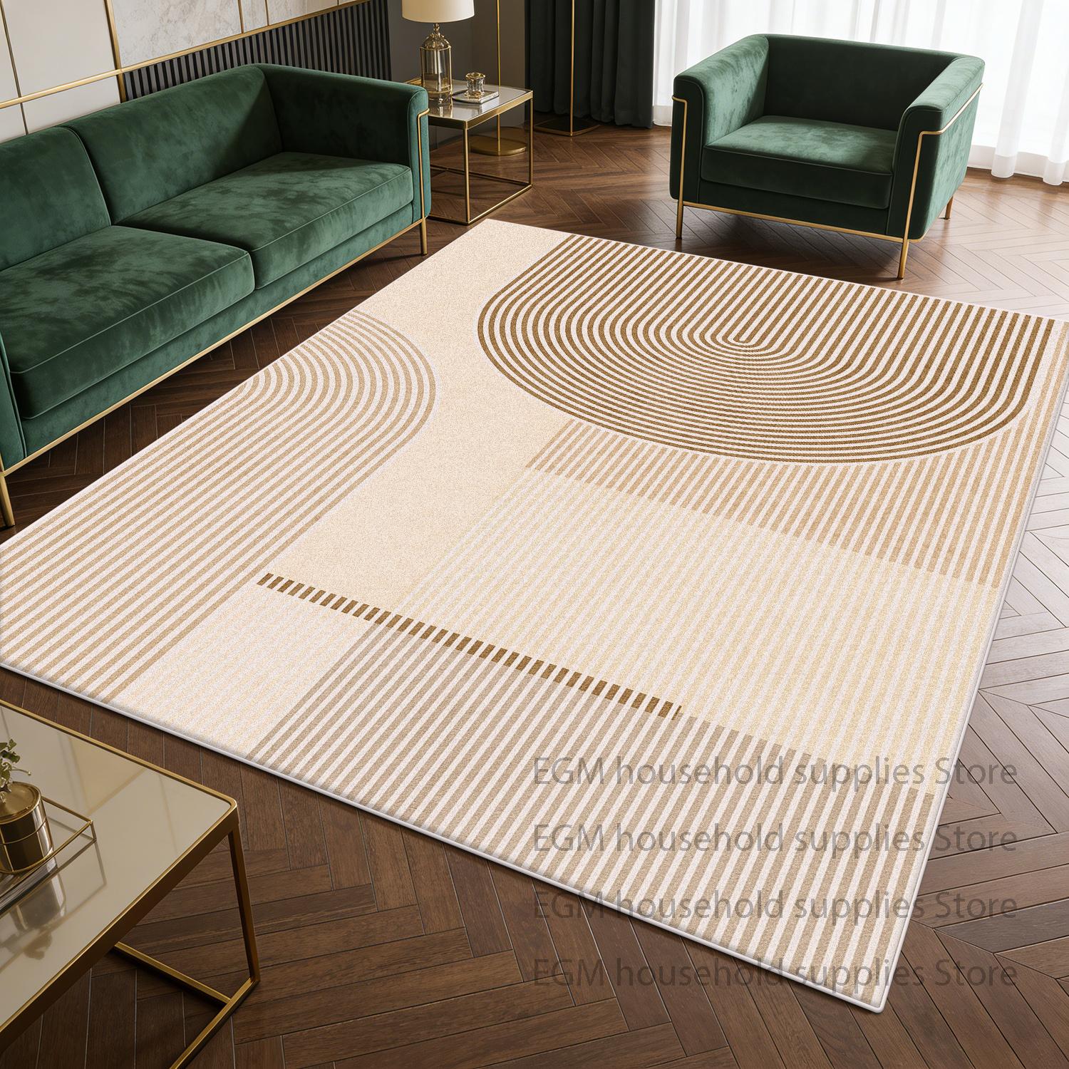 Moderne Eenvoudige Stijl Tapijten Woonkamer Decoratie Lounge Zacht Tapijt Slaapkamer Antislip Makkelijk Schoon te Maken Vloermatten Eetkamer 1.9x2.9ft(60x90cm)