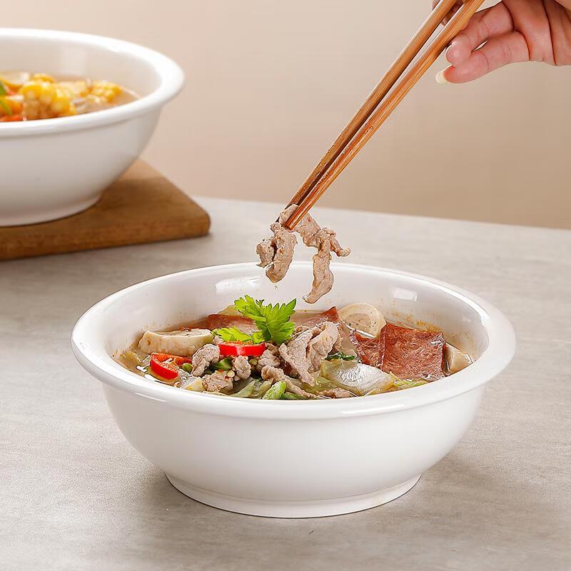 MOLUONA Pure White Ceramic Large Soup and Serving Bowl