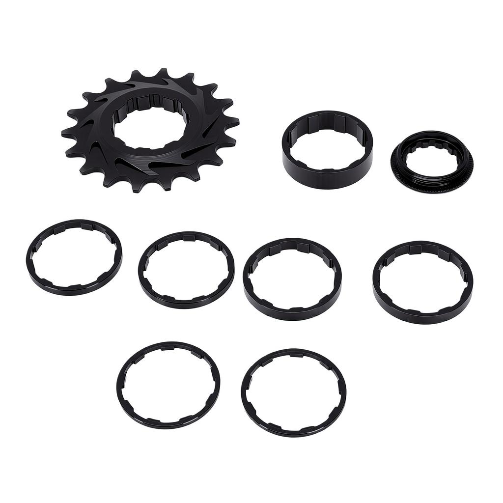 Single Speed Conversion Kit Replacement for Shimano HG Freehub Aluminum Alloy 18T Cog with Lockring 2mm 3.5mm 5mm 10mm