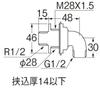 SANEI Outlet Male Thread For Nominal Size Diameter 46mm (Sanei) [Unit Bracket, L-shaped, Specification] 13, T2261-3-13