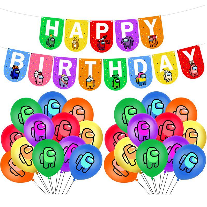 Cake Balloon Game Cupcake Topper Banner Birthday Party Supplies Decor