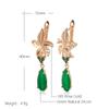 Kienl New  Rose Gold Long Earring For Women Vintage Green Natural Zircon Flower Drop Earrings Bride Wedding Jewelry