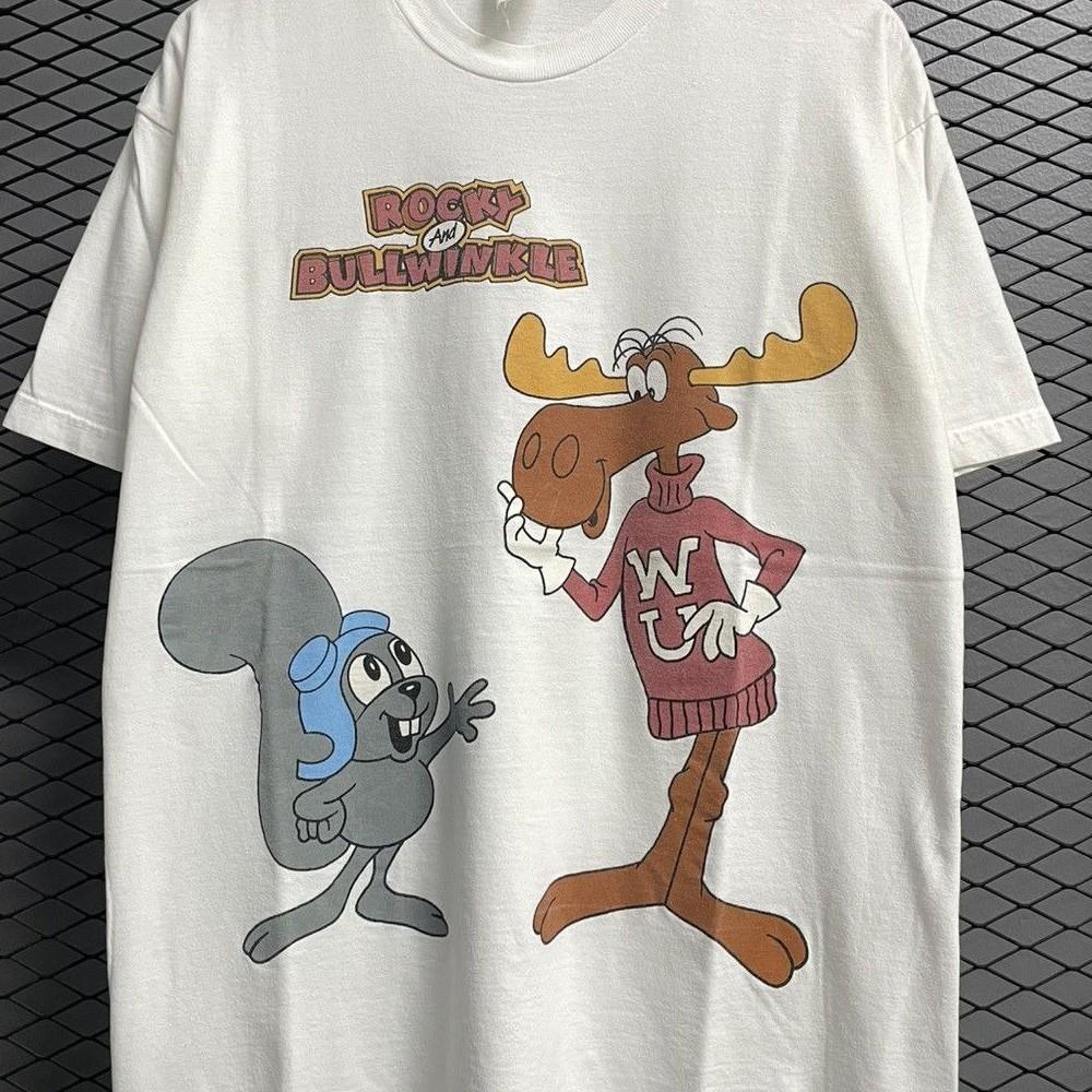 Rocky and Bullwinkle Cartoon Unisex T-shirt S-5XL XL