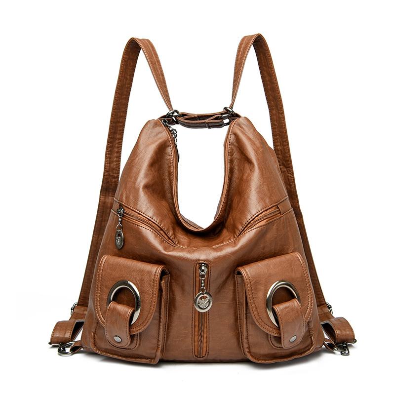 Damen-Umhängetasche aus weichem Leder, große Kapazität, Damentasche mittleren Alters