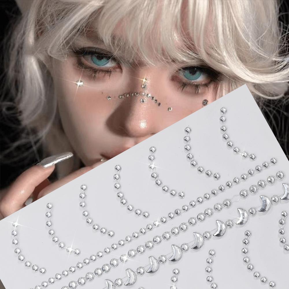 3D Strass Gezichtstattoo Stickers Voor Festival Glitter Make-up Sieraden Sticker Op Gezicht Kristallen Edelstenen Juwelen Diamanten Decoratie