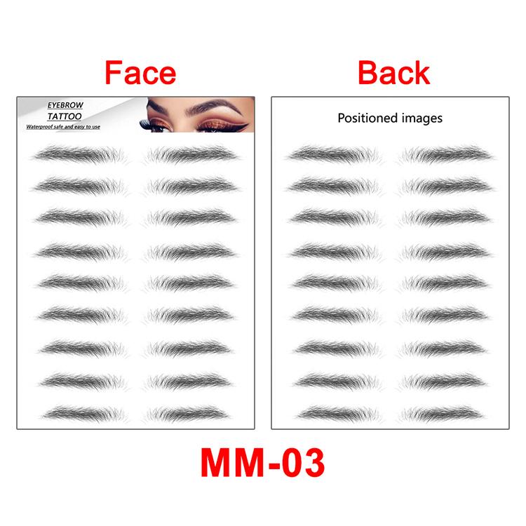 New Arrivals Water Transfer Girls Cosmetic Disposable Fake Temporary 4d Eye Brow Tattoo