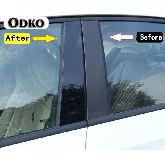 6Pcs Gloss Black Pillar Post Fit For Jeep Grand Cherokee 2011- Door Side Window Moulding BC Column Sticker Cover