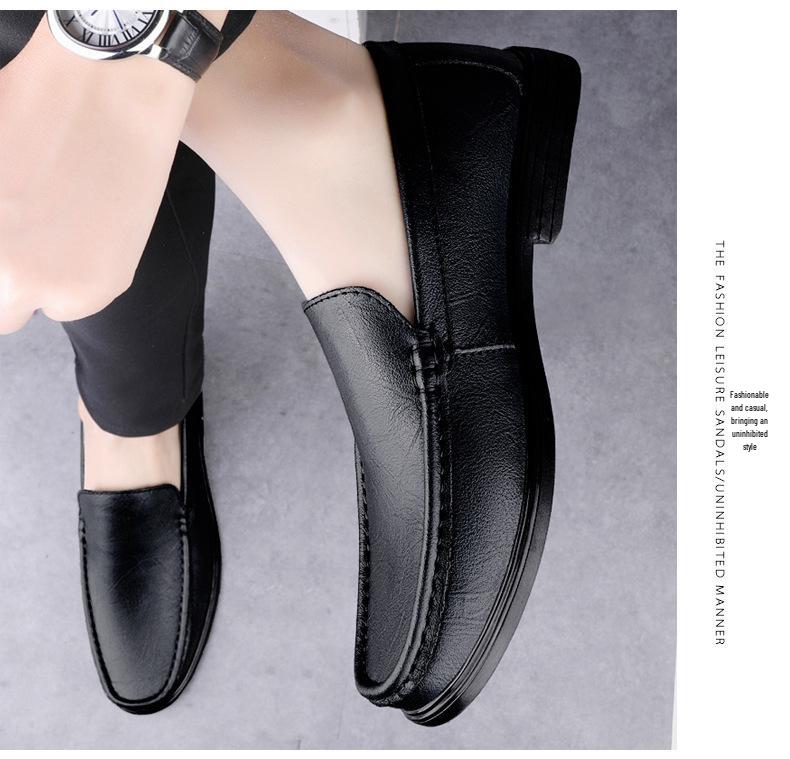 Men's Genuine Leather Casual Loafers - Breathable, Versatile, Soft Sole, for All Seasons (Available in Black and White)