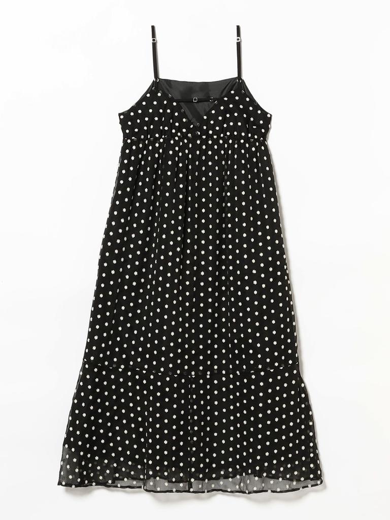 Ray Beams Women's Floral Embroidered Cami Dress, Black 0