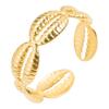 Real Gold Plated Sea Animal Ring Open Adjustable Stainless Steel Rings For Women Men Accessories PVD Ocean Beach Jewelry Anillos