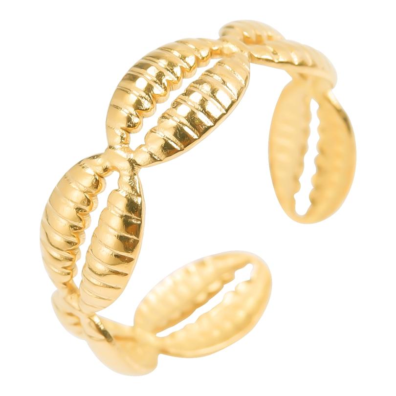 Real Gold Plated Sea Animal Ring Open Adjustable Stainless Steel Rings For Women Men Accessories PVD Ocean Beach Jewelry Anillos