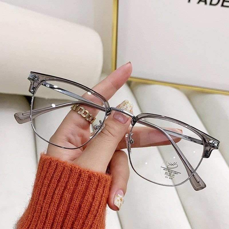 Square Frame Tide Anti Blue Light Eyeglasses Metal Frame
