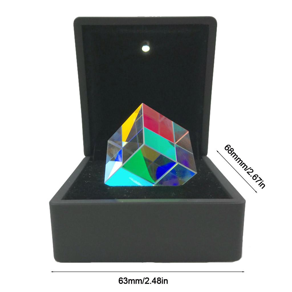 Color Prism Crystal Glass Cube Color-collecting Prism 6-sided Light Cube Decor