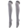 Women Over Knee Thigh High Socks Academic Style Black White Striped Long Socks Over The Knee Stockings For Ladies Girls WarmKnee