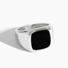 Korean Style Cold Style Black Glue Square Ring for Men and Women, Simple Design, Trendy Open Ring Jewelry