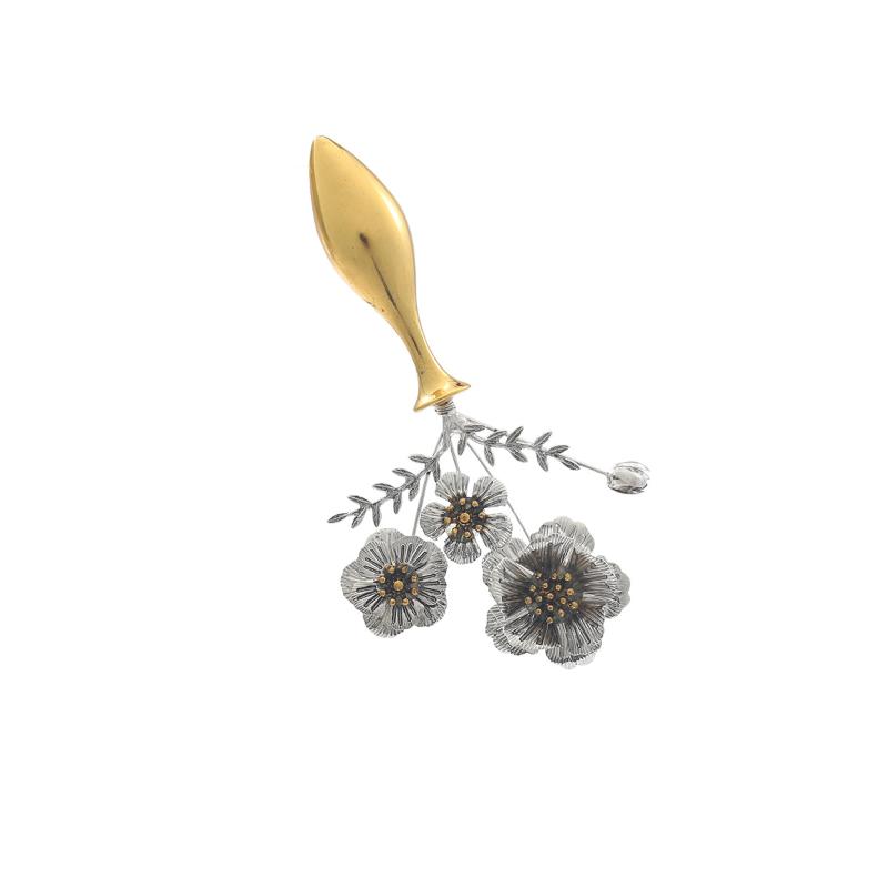 

Personalized Design Flower Metal Pendant Necklace Exaggerated Flower Vase Earrings Brooch For Women Holiday Party Jewelry Gifts