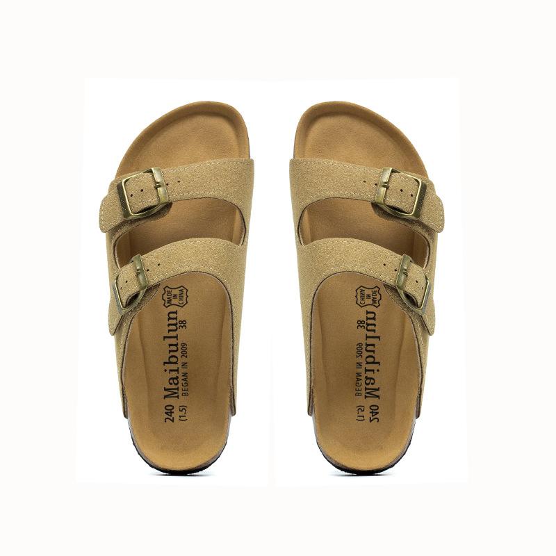 Разноцветные мужские повседневные тапочки из пробки для пар — фото 3