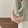Minimalist Crossbody Bag for Women Soft Leather Shoulder Bag Zip Closure Trendy Hobo Style Handbag