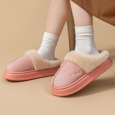 New Winter Warm Couple Style Concise Fluffy Slippers Women Men Non-slip Soft Cosy Slides Indoor Mule Ladies' Home Cotton Shoes