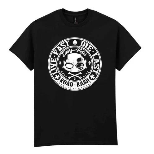 Motorbike Black T-Shirt - ultra cotton - Live Fast Die Last bike riders Tee L