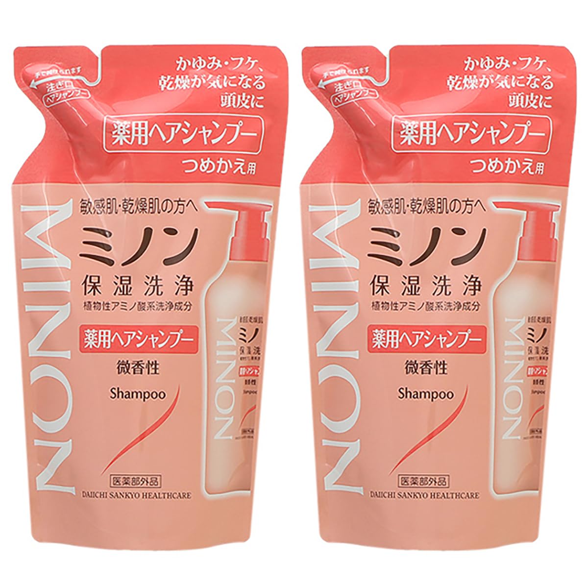 

Value pack of 2 Minon Medicated Hair Shampoo Refill 380ml x 2