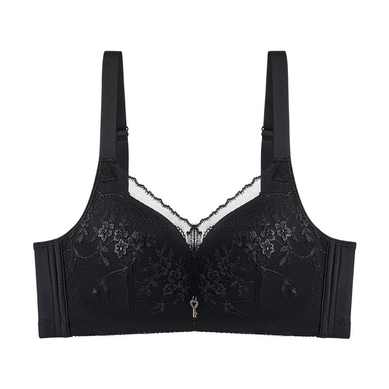 Oudifen thin underwear gathered with a large chest display, small paper cup, no steel ring bra, fashionable embroidered bra