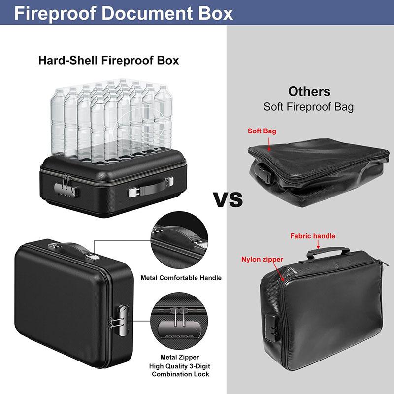 Portable Waterproof Fireproof Hard Shell Document Storage Box