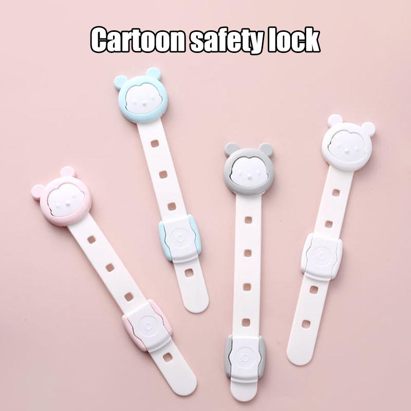 Adjustable Multifunctional Anti Pinch Drawer Lock With Cartoon Lock Buckle