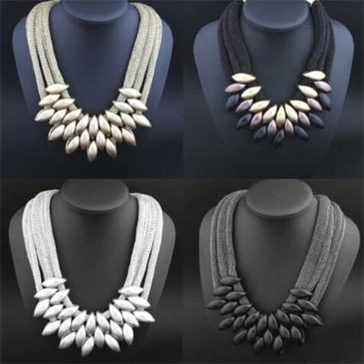 Damen-Dame-Choker-Statement-Lätzchen-Strick-Halskette, modische Charm-Schmuckkette